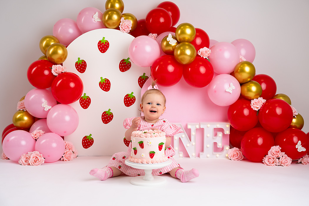 berry first strawberry birthday cake smash leeds